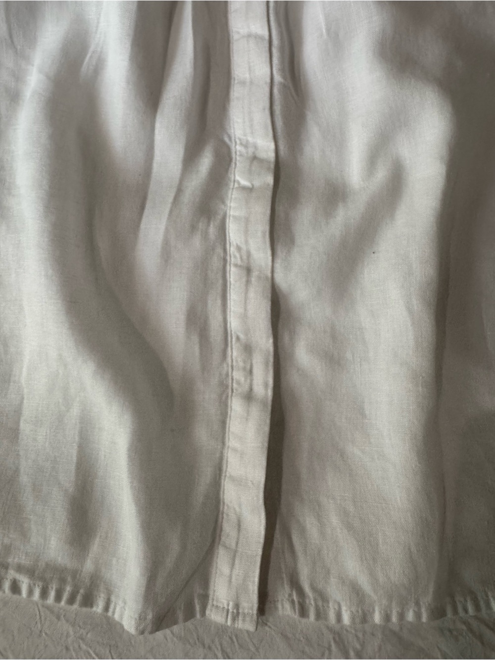 White 100% Linen Peasant Blouse Balloon Sleeve Petite Banana Republic - Picture 6 of 12